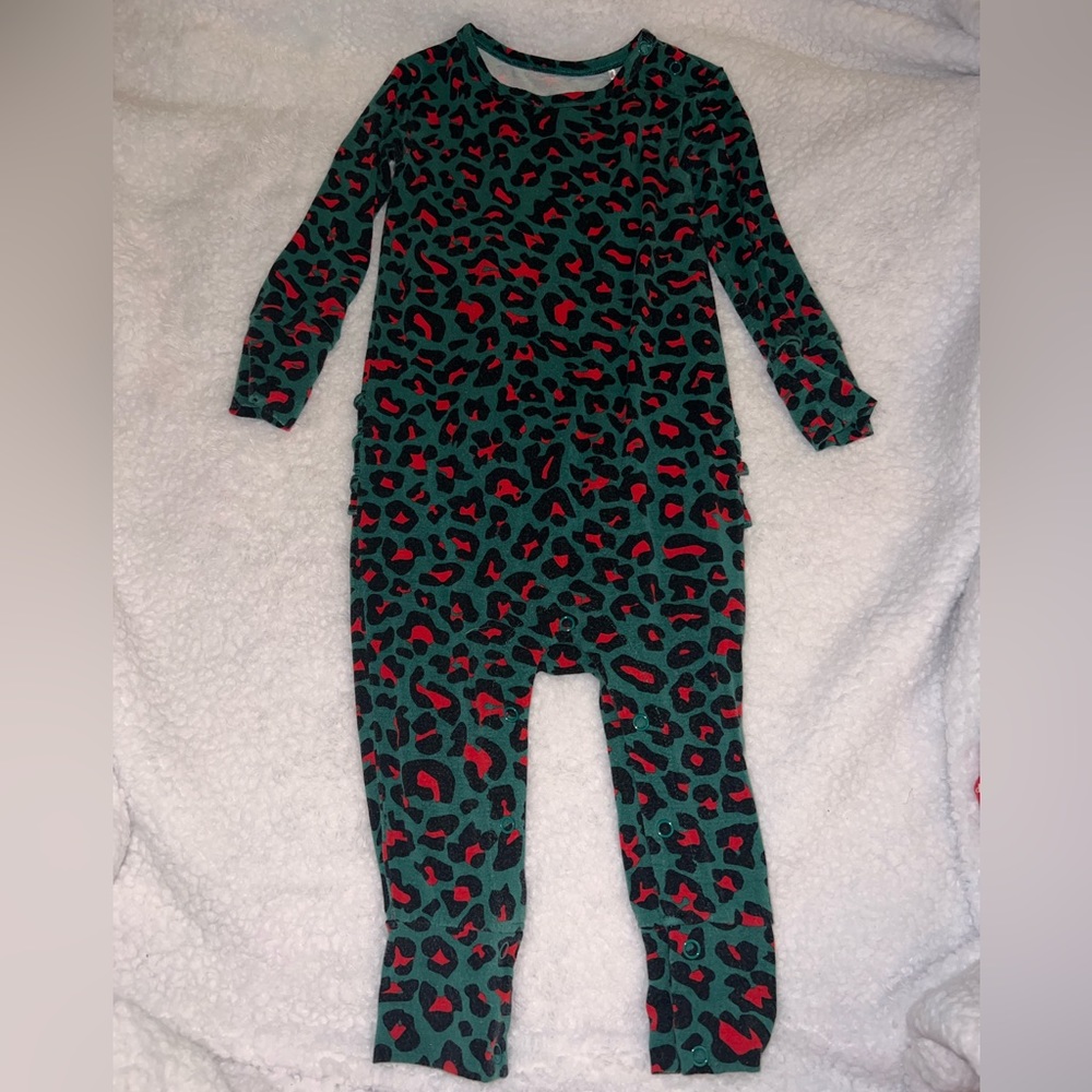 Posh Peanut Terelle Leopard Ruffle Romper 2T